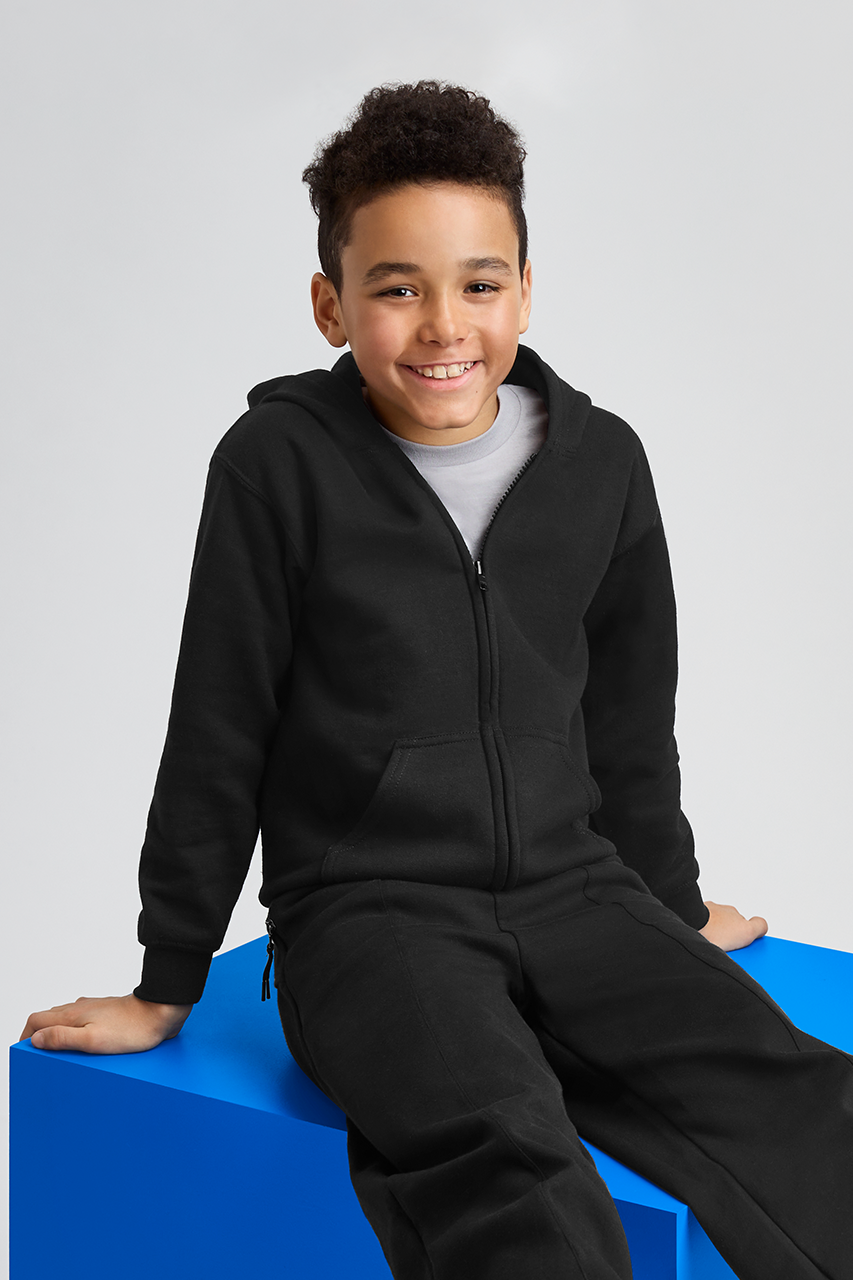 gib18600 HEAVY BLEND™ YOUTH FULL ZIP HOODED SWEATSHIRT