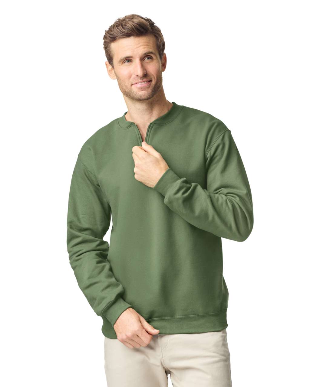 gisf008 SOFTSTYLE MIDWEIGHT ADULT FLEECE 1/4 ZIP SWEATSHIRT
