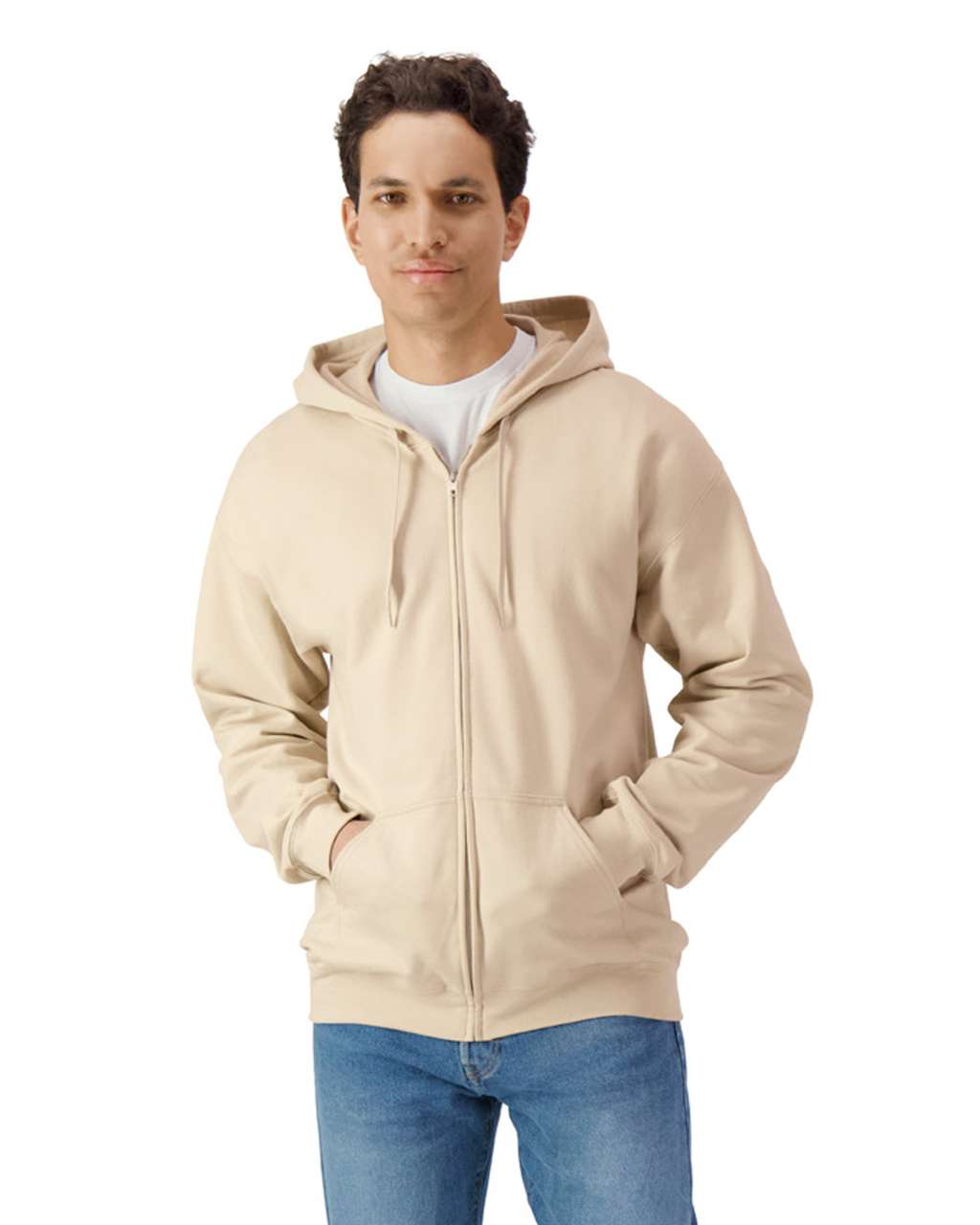 gisf600 SOFTSTYLE® MIDWEIGHT FLEECE ADULT FULL ZIP HOODED SWEATSHIRT