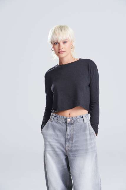 JT016 WOMEN'S L/S CROPPED T
