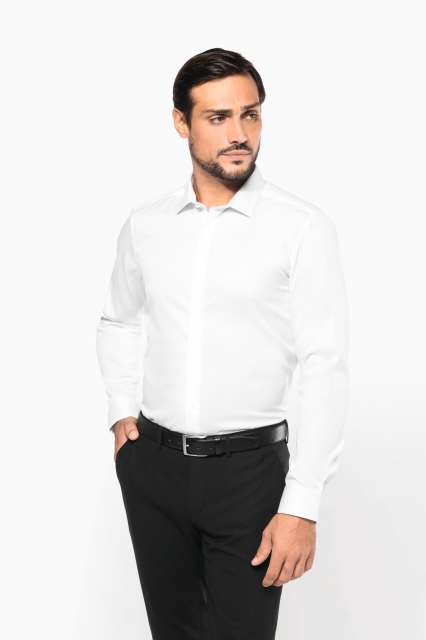 PK506 MEN'S LONG-SLEEVED TWILL SHIRT