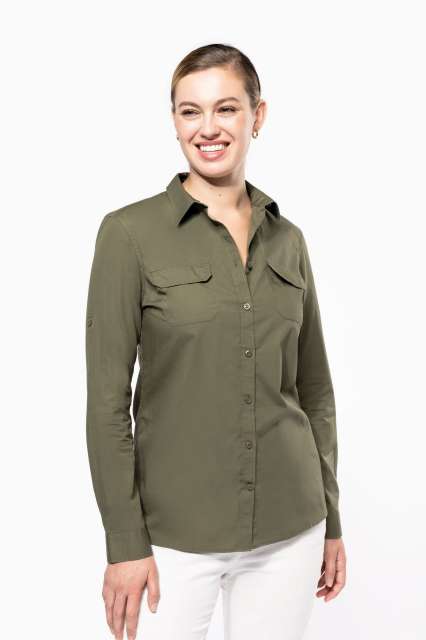 KA591 LADIES' LONG-SLEEVED SAFARI SHIRT