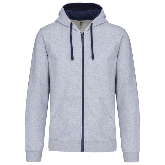 MEN'S CONTRAST HOODED FULL ZIP SWEATSHIRT
