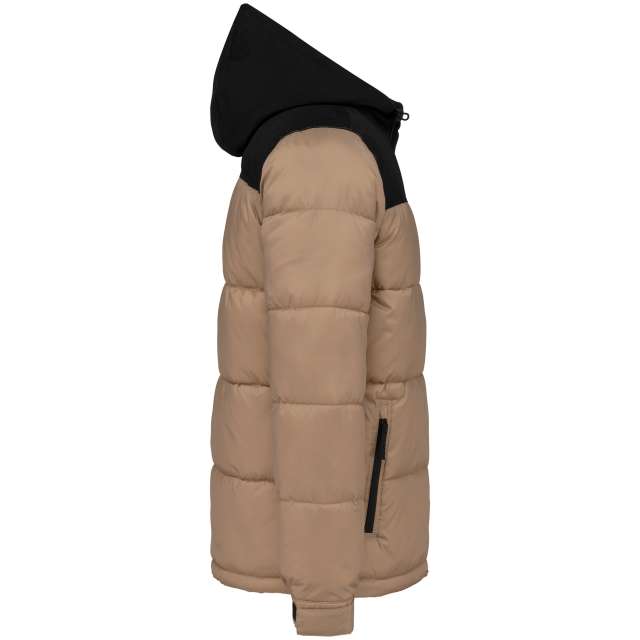 UNISEX BI-TONE PADDED JACKET WITH HOOD