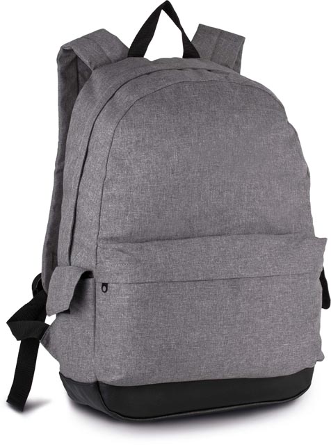 BACKPACK WITH IMITATION LEATHER TRIM