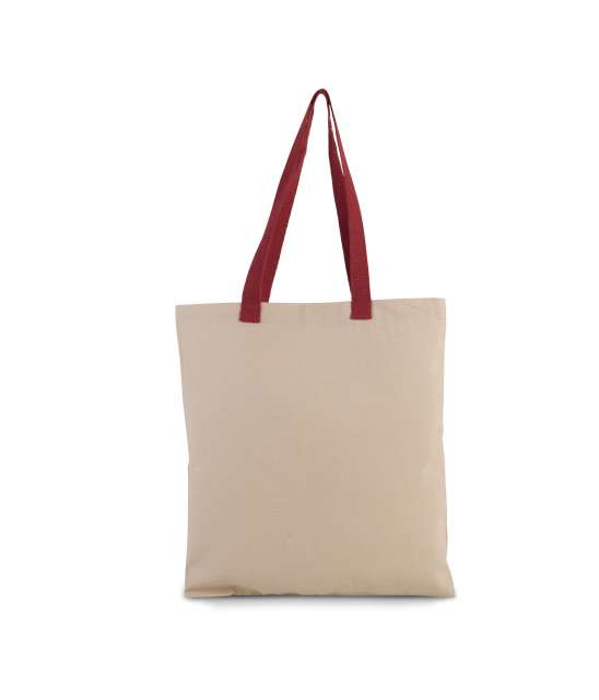 FLAT CANVAS SHOPPER WITH CONTRAST HANDLE