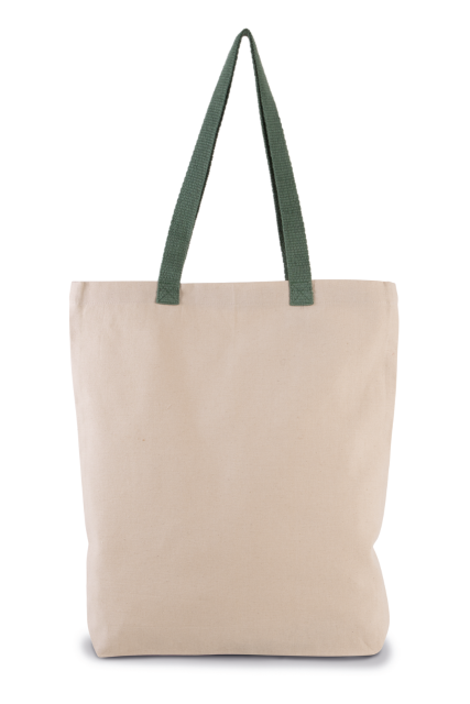 ki0278 SHOPPER BAG WITH GUSSET AND CONTRAST COLOUR HANDLE