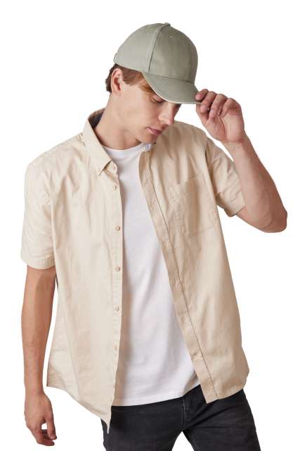 kp198 CAP IN ORGANIC COTTON WITH CONTRASTING SANDWICH PEAK - 6PANELS