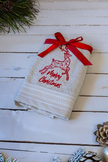 OLXMAS10 OLIMA CHRISTMAS TOWEL - RAINDEER