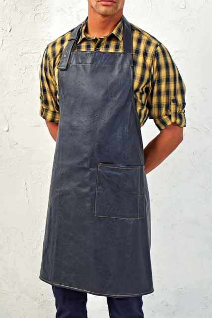 PR139 FAUX LEATHER BIB APRON
