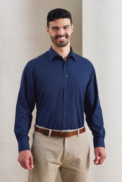 pr200 MEN'S LONG SLEEVE POPLIN SHIRT