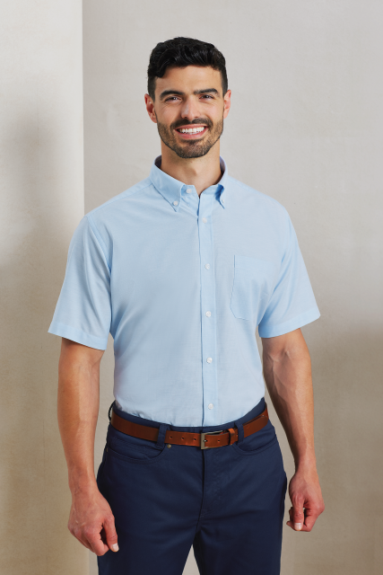 PR236 MEN’S SHORT SLEEVE SIGNATURE OXFORD SHIRT
