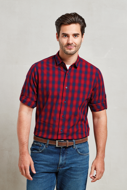 PR250 'MULLIGAN' CHECK - MEN'S LONG SLEEVE COTTON SHIRT
