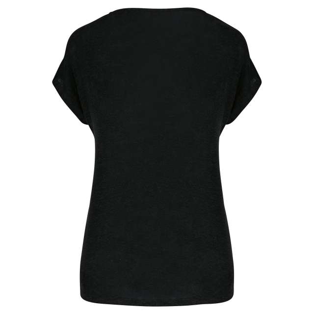 LADIES' V-NECK LINEN T-SHIRT