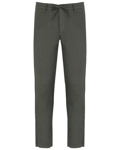 ECO-FRIENDLY MEN'S LINEN WASHED EFFECT TROUSERS