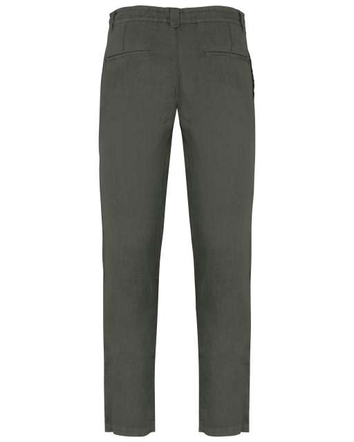 ECO-FRIENDLY MEN'S LINEN WASHED EFFECT TROUSERS