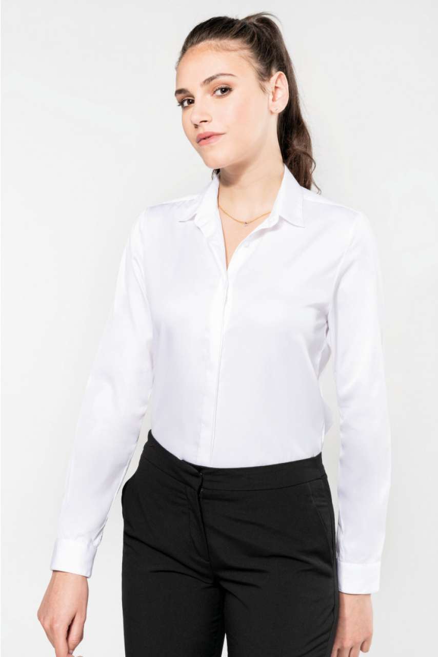 pk507 LADIES' LONG-SLEEVED TWILL SHIRT