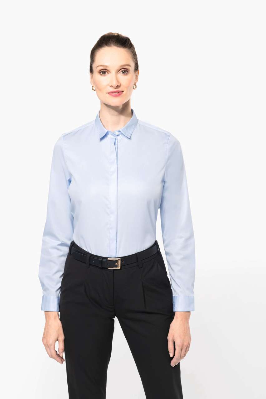 pk507 LADIES' LONG-SLEEVED TWILL SHIRT