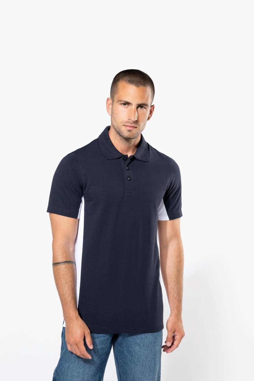 ka232 FLAG - SHORT-SLEEVED TWO-TONE POLO SHIRT