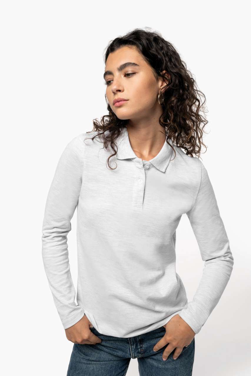ka244 LADIES' LONG-SLEEVED POLO SHIRT