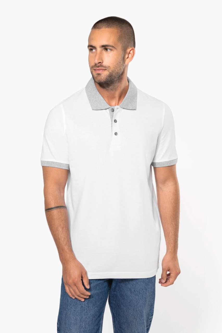 ka258 MEN'S TWO-TONE PIQUÉ POLO SHIRT