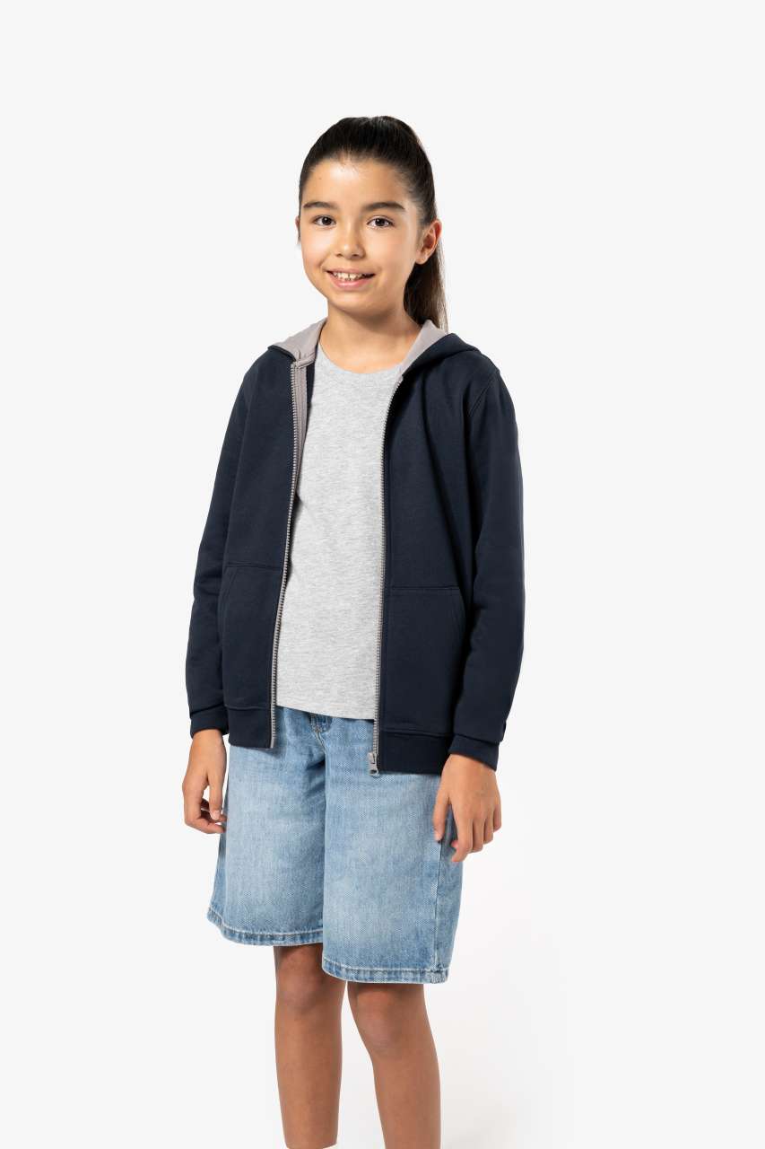 ka486 KIDS' FULL ZIP HOODED SWEATSHIRT