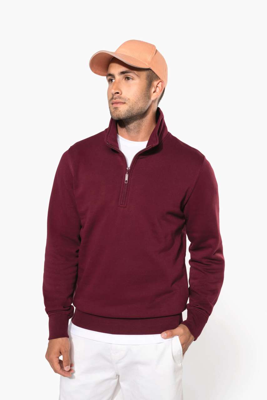 ka487 ZIPPED NECK SWEATSHIRT