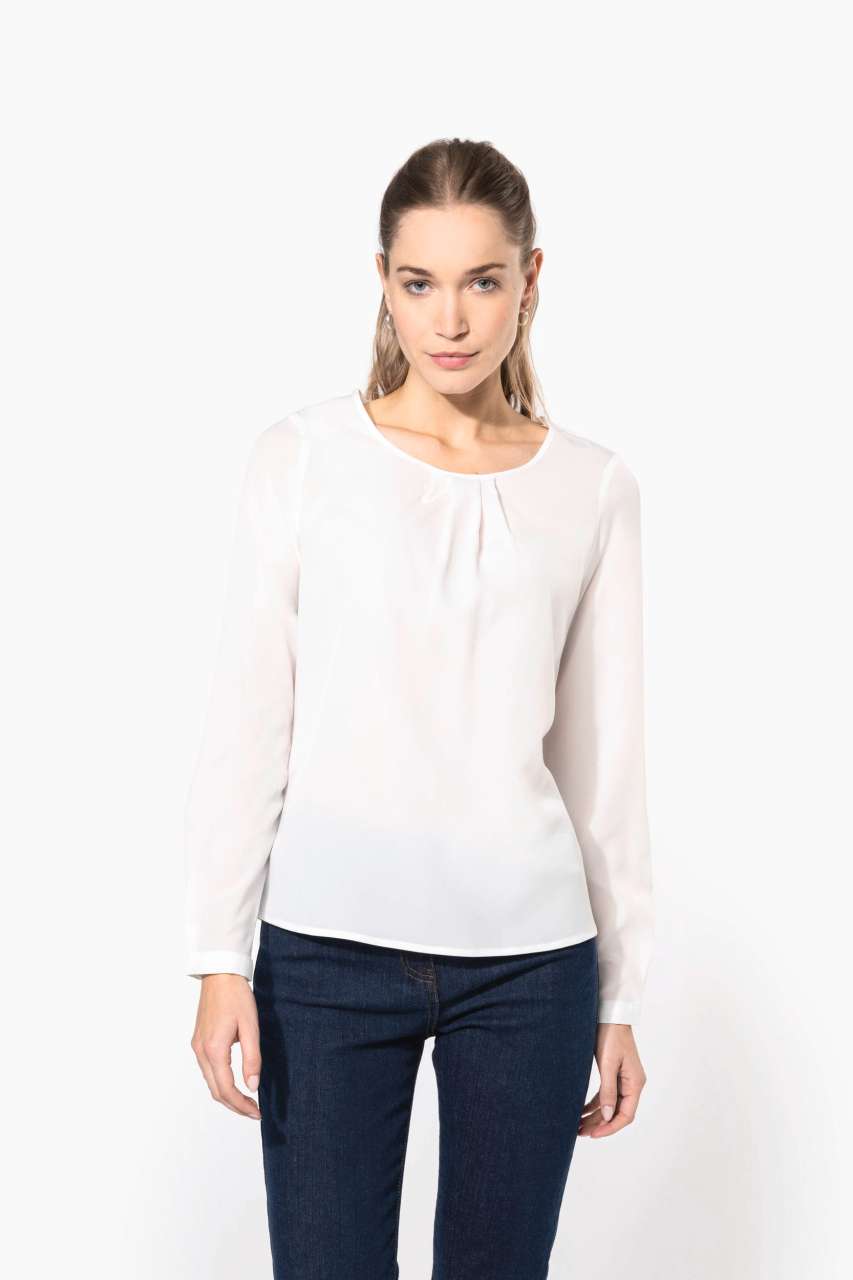 ka5003 LADIES' LONG-SLEEVED CREPE BLOUSE