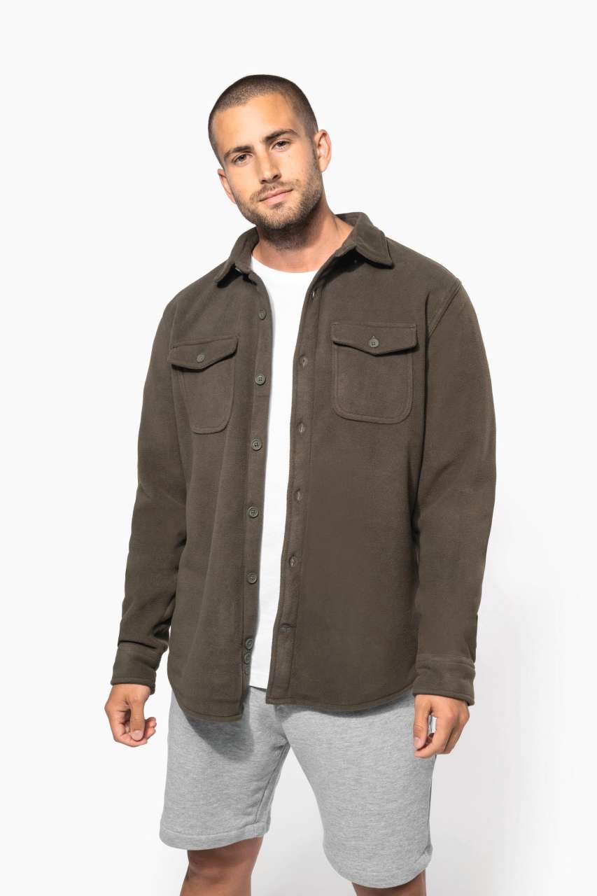 ka582 SHERPA-LINED FLEECE OVERSHIRT