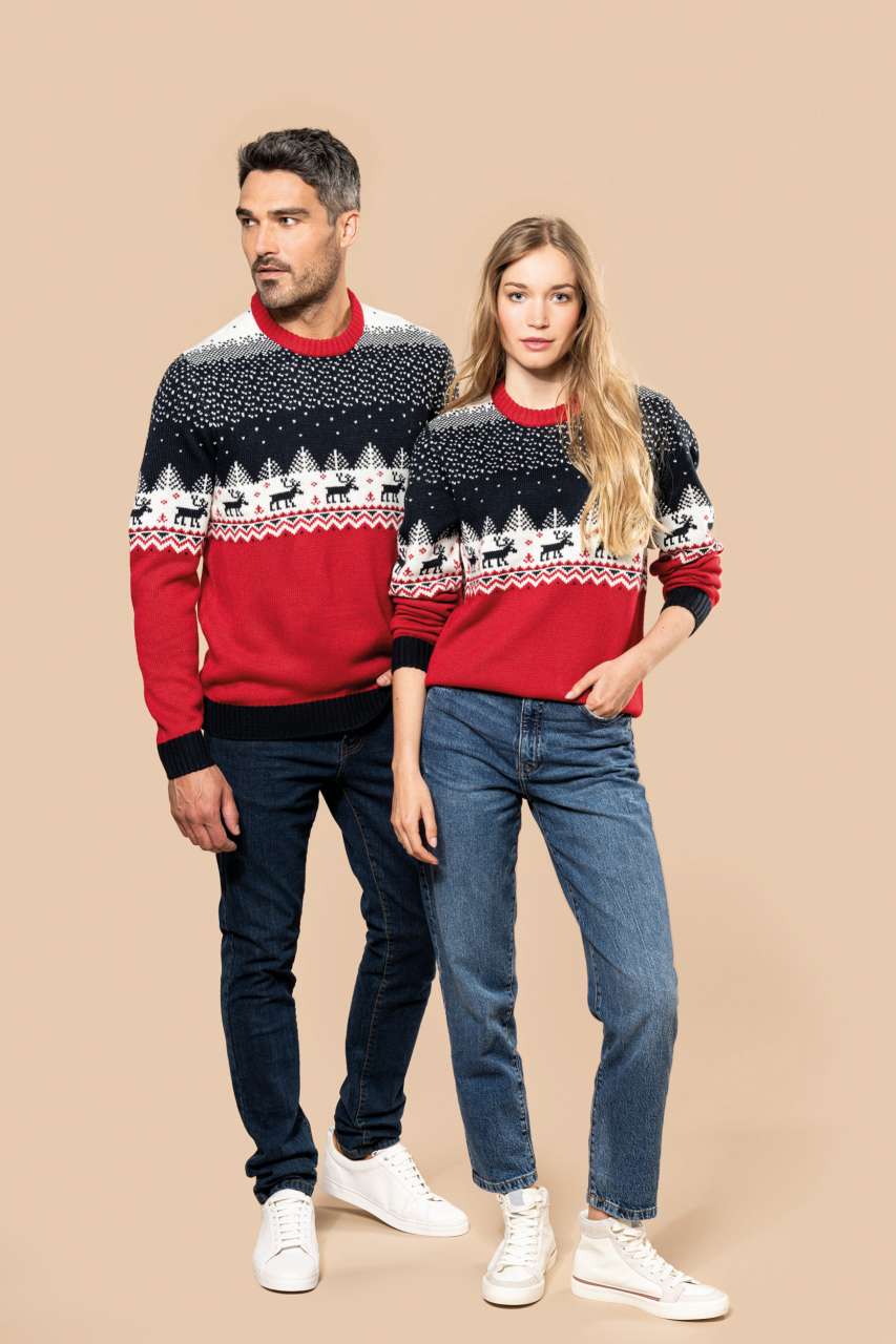 ka9011 UNISEX CREW NECK CHRISTMAS JUMPER