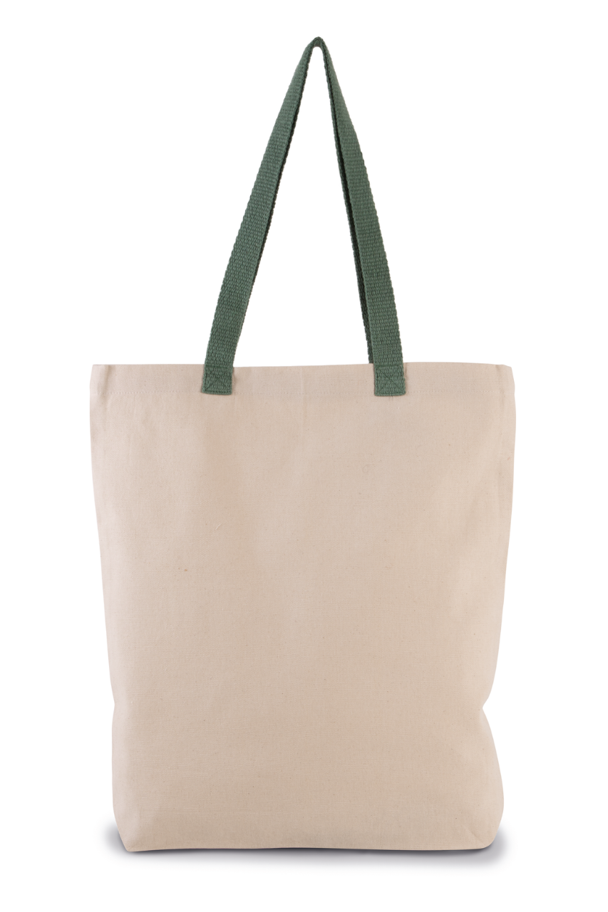 ki0278 SHOPPER BAG WITH GUSSET AND CONTRAST COLOUR HANDLE