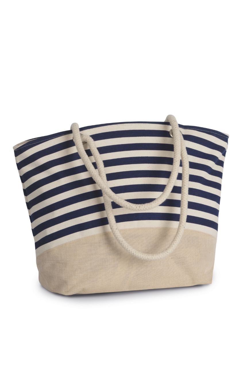 ki0283 JUTE CANVAS DUFFEL SHOPPING BAG