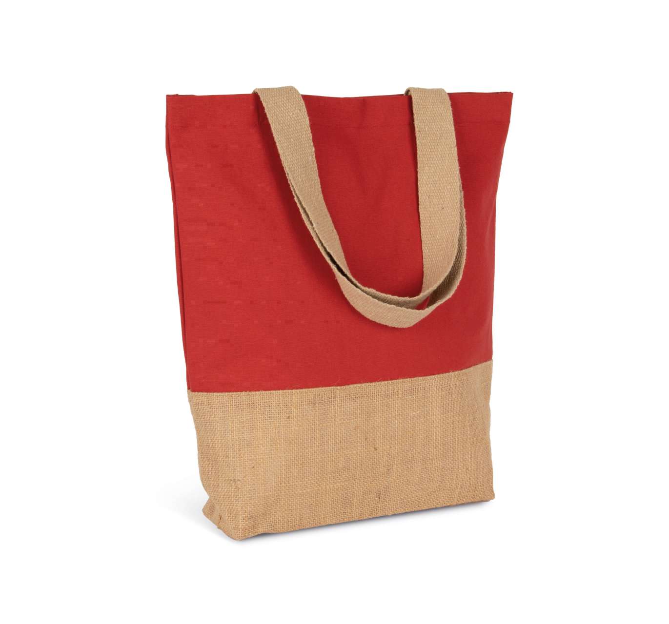 ki0298 SHOPPING BAG IN COTTON AND BONDED JUTE THREADS