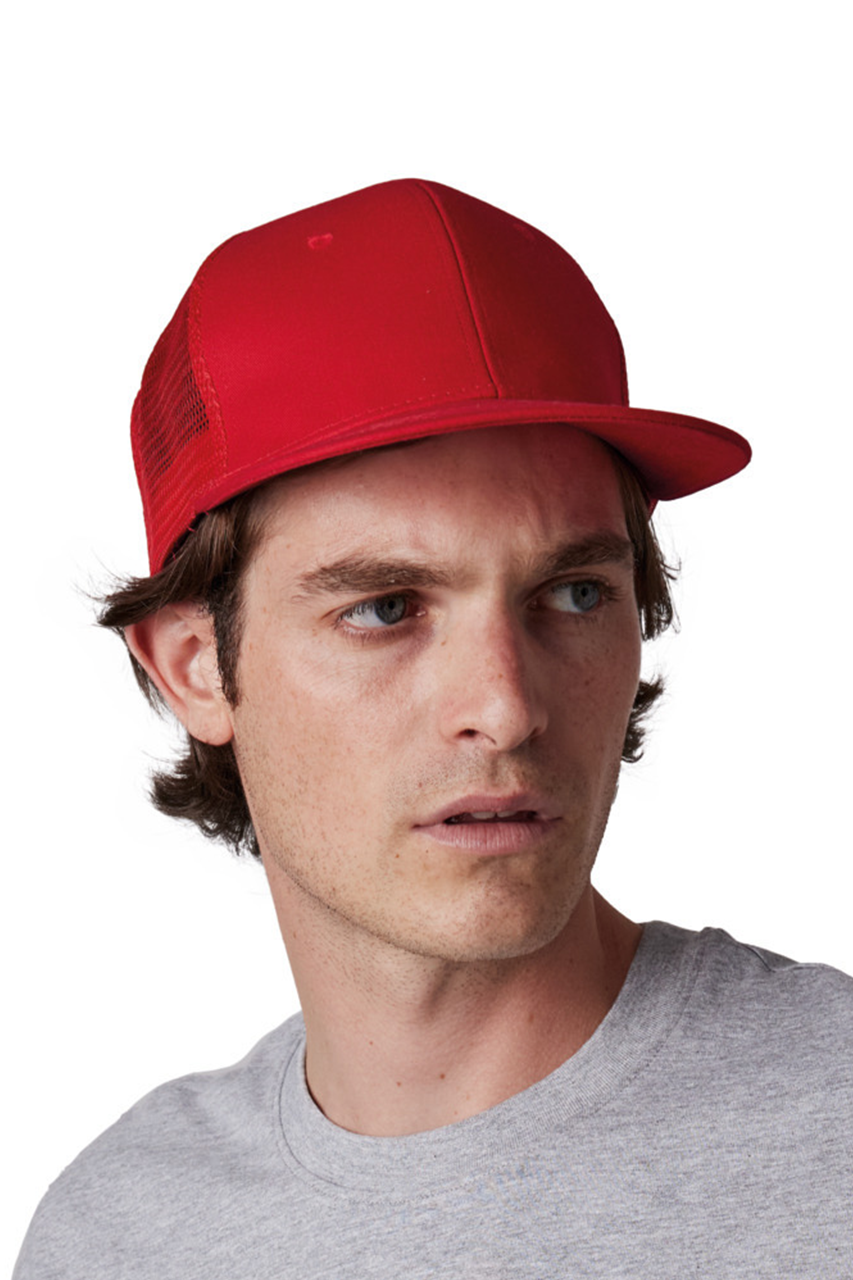 kp113 TRUCKER FLAT PEAK CAP - 6 PANELS