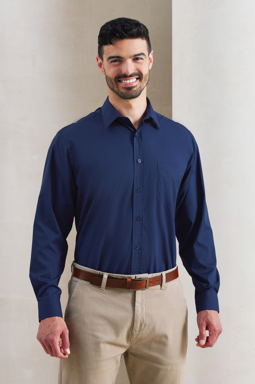 pr200 MEN'S LONG SLEEVE POPLIN SHIRT