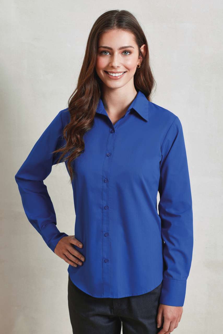 pr300 WOMEN'S LONG SLEEVE POPLIN BLOUSE
