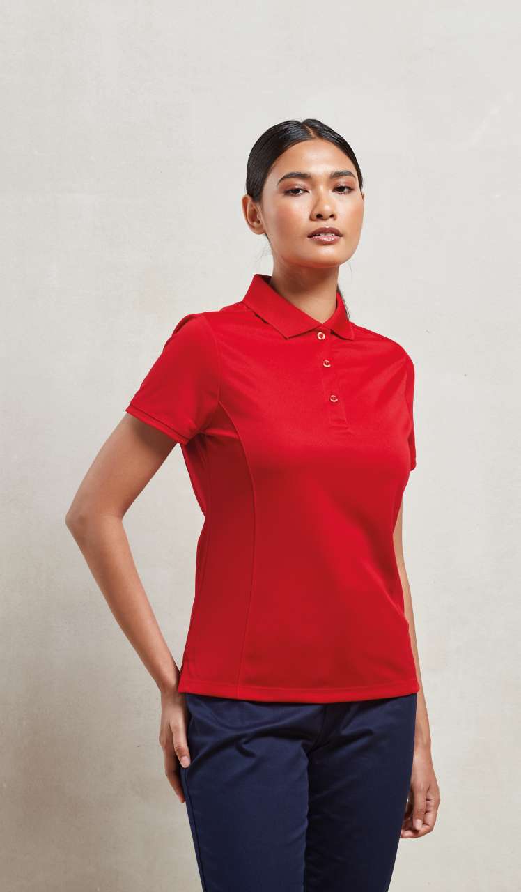 pr616 LADIES’ COOLCHECKER® PIQUE POLO