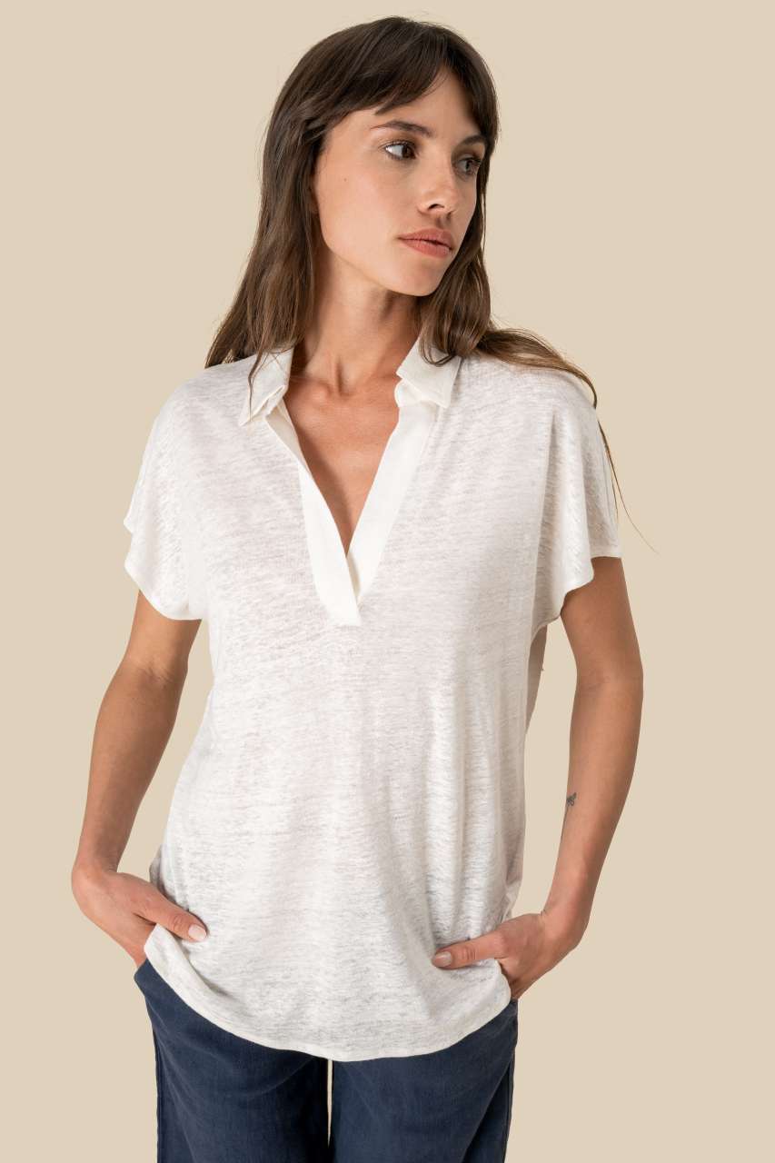 sp221 LADIES’ LINEN POLO SHIRT