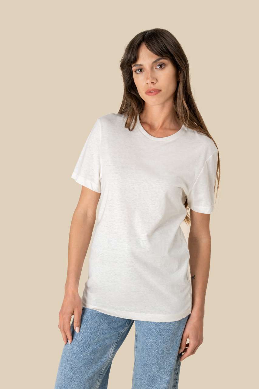 sp325 ECO-FRIENDLY UNISEX ORGANIC COTTON AND LINEN T-SHIRT