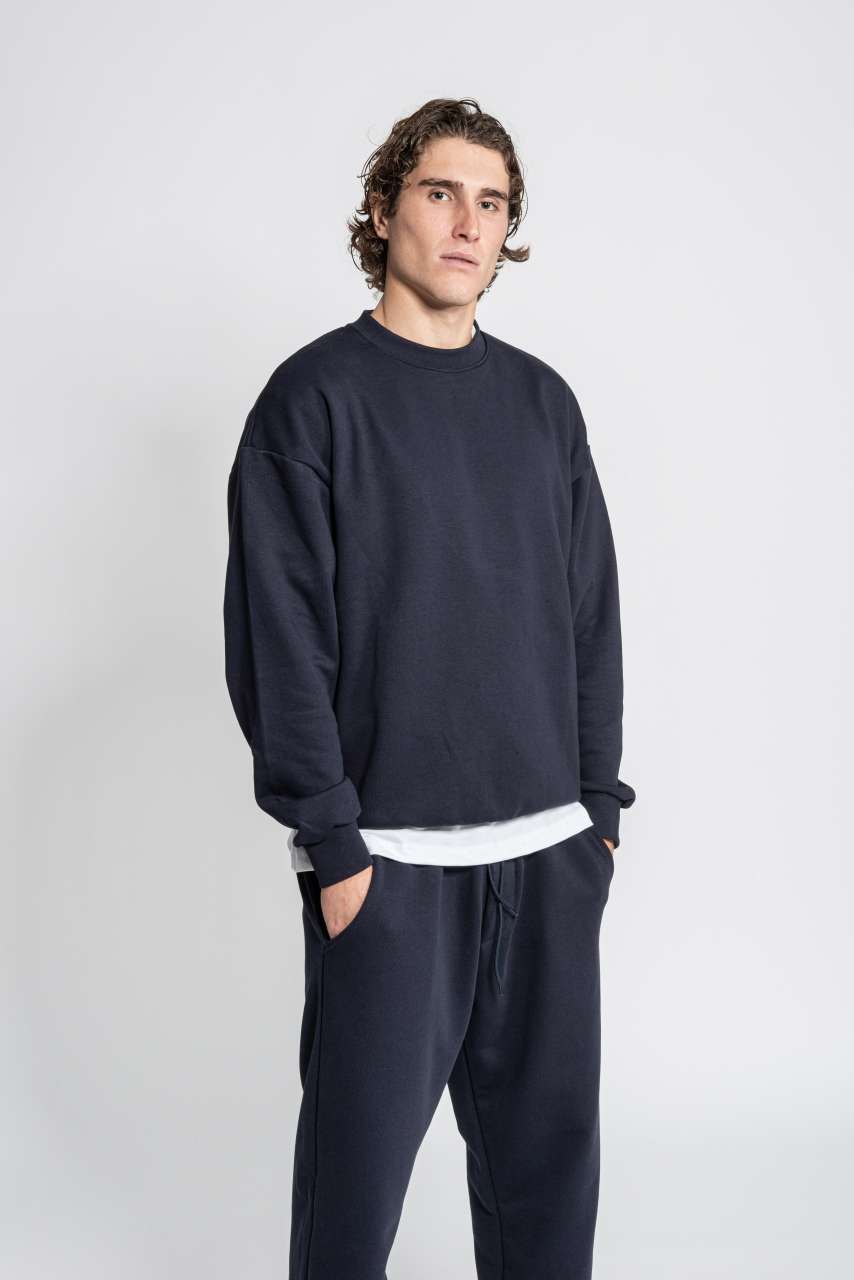ve835t 365 - DIAGONAL FRENCH TERRY CREWNECK SWEATSHIRT